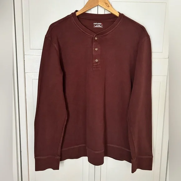 UNTUCKit Men’s Size XL Long Sleeve Henley Pullover Sweater - Picture 2 of 12